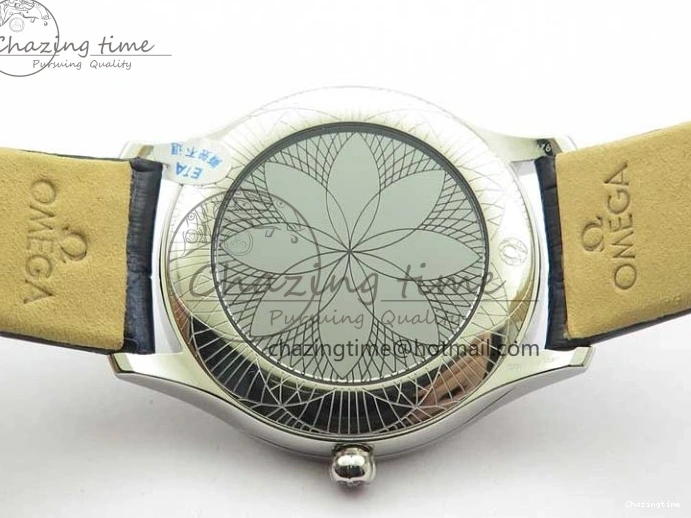 0701 UrbanChic Ladies’ De Ville Trésor Diamond SS 3AF 1:1 Best Edition Black MOP Dial On Black Leather Strap Swiss Quartz 7878
